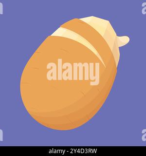 Half Peeled Potato Vegetable icon vector. potato vector icon. fresh potato vector. Stock Vector