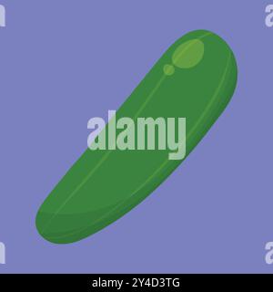 Fresh Cucumber Vector icon. cucumber vegetable icon. cucumber fresh illustration Stock Vector