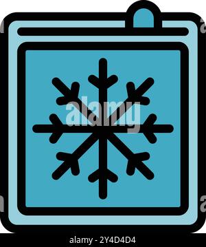 This color icon of a freezer is perfect for projects related to food, cold, storage and more Stock Vector