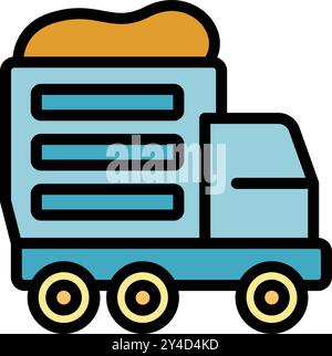 Full tipper truck transporting sand for construction industry, building and manufacturing process Stock Vector