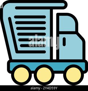 Big mining truck transporting ore in open pit mine, heavy industry machinery Stock Vector