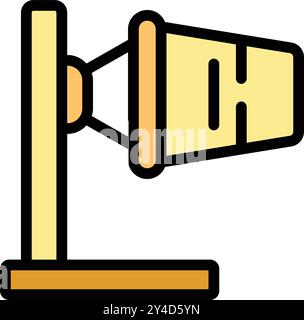 Simple colored vector icon of an airport windsock on a stand indicating wind direction Stock Vector