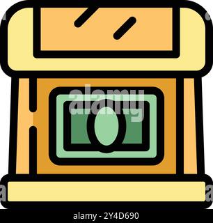 This icon of a bank vault is representing the concept of security and protection of assets Stock Vector