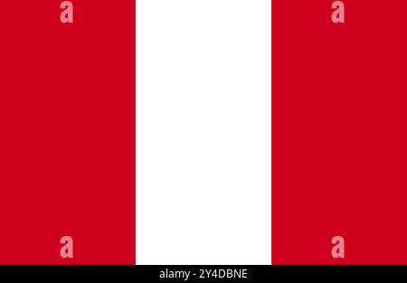 Peru flag vector. Flag of Peru sign isolated. National flag of Peru flat symbol icon for printing of any size. EPS 10 Stock Vector
