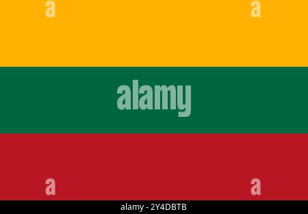 Lithuania flag vector. Flag of Lithuania sign isolated. National flag of Lithuania flat symbol icon for printing of any size. EPS 10 Stock Vector