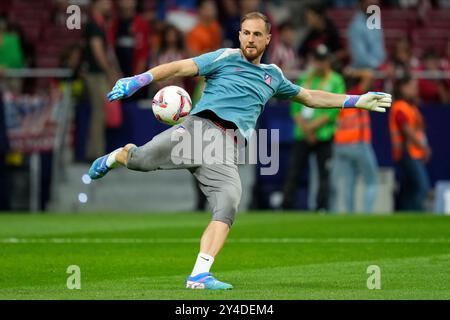 Madrid, Spain. 15th Sep, 2024. Jan Oblak of Atletico de Madrid during the La Liga EA Sports match between Atletico de Madrid and Valencia CF played at Civitas Metropolitano Stadium on 15 Sep, 2024 in Madrid, Spain. (Photo by Juan Perez/PRESSINPHOTO) Credit: PRESSINPHOTO SPORTS AGENCY/Alamy Live News Stock Photo