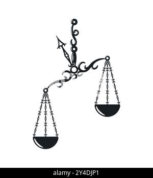 The classic scales of justice serve as a powerful symbol representing balance, fairness, and important legal principles Stock Vector