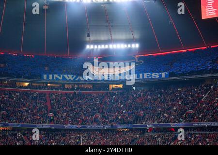 Munich, Germany. 17th Sep, 2024. Zagreb fans in the group league match FC BAYERN MUENCHEN - DINAMO ZAGREB 9-2 of football UEFA Champions League in season 2024/2025 in Munich, Sep 17, 2024, FCB, 1. Spieltag, Muenchen Photographer: ddp images/star-images Credit: ddp media GmbH/Alamy Live News Stock Photo