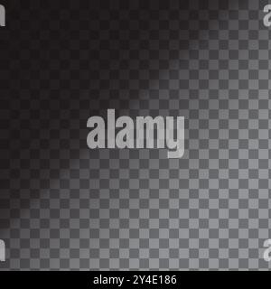 Dark gradient checkerboard. Black and gray squares. Diagonal light transition. Vector background. Stock Vector