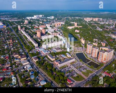 Aerial view of Russian city Chekhov Stock Photo