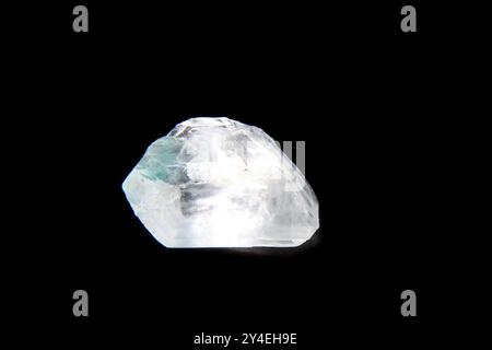 homemade big sugar crystal on the black background Stock Photo