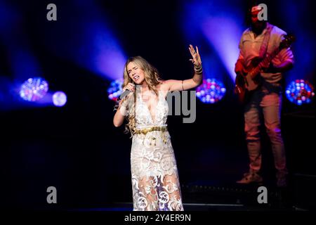 Buenos Aires, Argentina. 17th Sep, 2024. Joss Stone performs on Movistar Arena's stage in Buenos Aires, Argentina, on September 17, 2024 (Photo by Gabriel Sotelo/NurPhoto). Credit: NurPhoto SRL/Alamy Live News Stock Photo