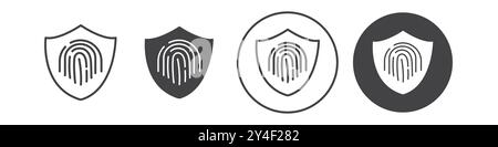 Biometric security icon set in thin line outline style and linear vector sign Stock Vector
