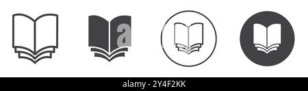 Book open icon set in thin line outline style and linear vector sign Stock Vector