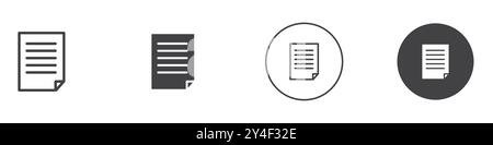 File icon set in thin line outline style and linear vector sign Stock Vector