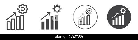 Improvement icon set in thin line outline style and linear vector sign Stock Vector