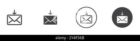 Inbox icon set in thin line outline style and linear vector sign Stock Vector