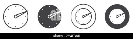 Dashboard icon set in thin line outline style and linear vector sign Stock Vector