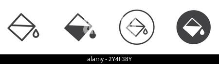 Fill icon set in thin line outline style and linear vector sign Stock Vector