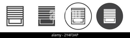 Jalousie icon set in thin line outline style and linear vector sign Stock Vector