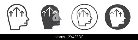 Improvement growth icon set in thin line outline style and linear vector sign Stock Vector