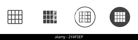 Grid view icon set in thin line outline style and linear vector sign Stock Vector