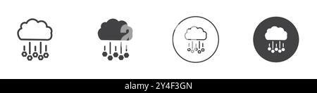 Hail icon set in thin line outline style and linear vector sign Stock Vector