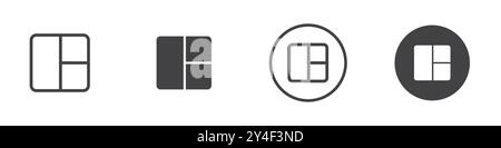 Layout icon set in thin line outline style and linear vector sign Stock Vector