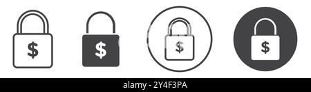 Fixed price icon set in thin line outline style and linear vector sign Stock Vector