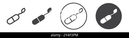 Herbal capsule icon set in thin line outline style and linear vector sign Stock Vector