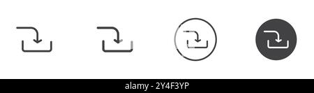 Import icon set in thin line outline style and linear vector sign Stock Vector