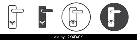 Smart lock icon set in thin line outline style and linear vector sign Stock Vector
