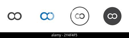 Infinite icon set in thin line outline style and linear vector sign Stock Vector