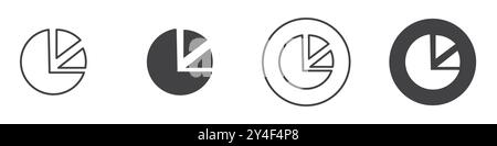 Pie Chart Icon set in thin line outline style and linear vector sign Stock Vector