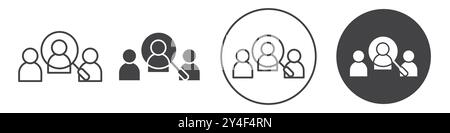 Target audience icon set in thin line outline style and linear vector sign Stock Vector
