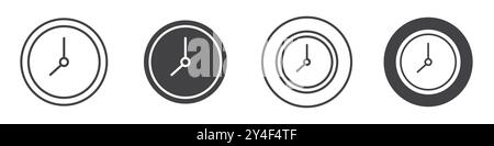 Time icon set in thin line outline style and linear vector sign Stock Vector
