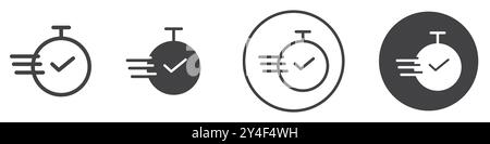 Time fast icon set in thin line outline style and linear vector sign Stock Vector