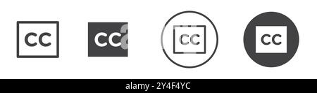 Subtitles icon set in thin line outline style and linear vector sign Stock Vector