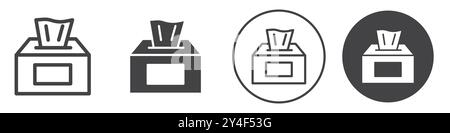 Wipes pack icon set in thin line outline style and linear vector sign Stock Vector