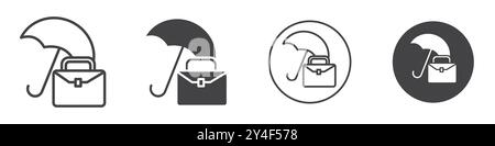 Travel insurance icon set in thin line outline style and linear vector sign Stock Vector
