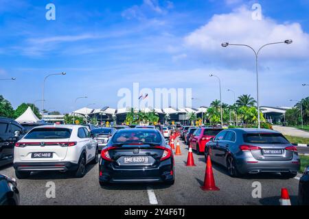 Sultan Abu Bakar Complex is also known as the CIQ 2nd Link via the Tuas Checkpoint in Tuas Singapore and it is located in Tanjung Kupang, Johor. Stock Photo