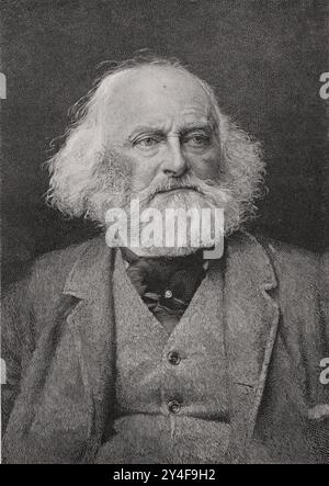 Lewis Morris Rutherford (1816-1892 ) - Engraving Portrait Stock Photo