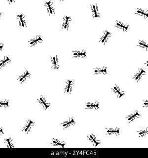 seamless ant trail pattern. Insect control concept. Stock Vector