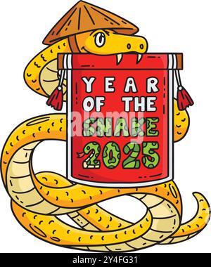 Year of the Snake Banner Cartoon Colored Clipart Stock Vector Image ...