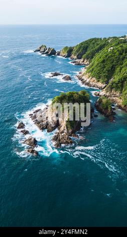 Aerial view of Puerto Angel, a Mexican town located in the State of Oaxaca, Mexico Stock Photo