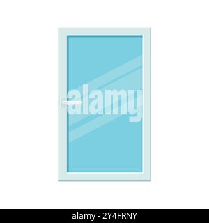 Plastic modern one casement window in flat style. Vector illustration Stock Vector