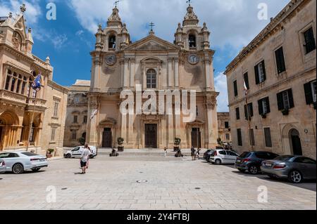 St Pauls Cathedral in Mdina Malta Stock Photo