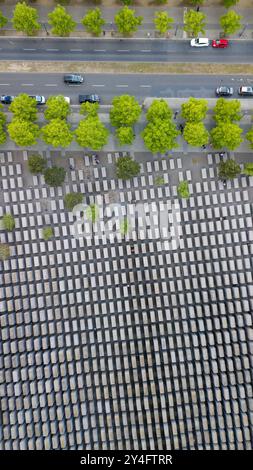 Aerial view of the Monument to the victims of the Holocaust in the form of a great maze Stock Photo