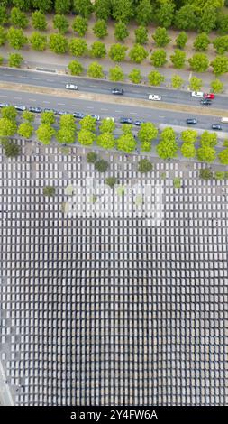 Aerial view of the Monument to the victims of the Holocaust in the form of a great maze Stock Photo