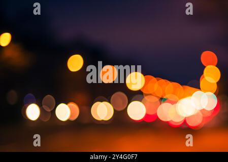 Road at night, Bokehphotography, Urban bokeh photo, colorful urban bokeh photo, street lights bokeh Stock Photo